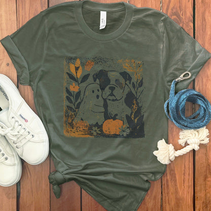 Cute Dog and Ghost Graphic Print T-shirt product