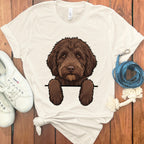 Cute Brown Dog Print White T-shirt for Pet Lovers