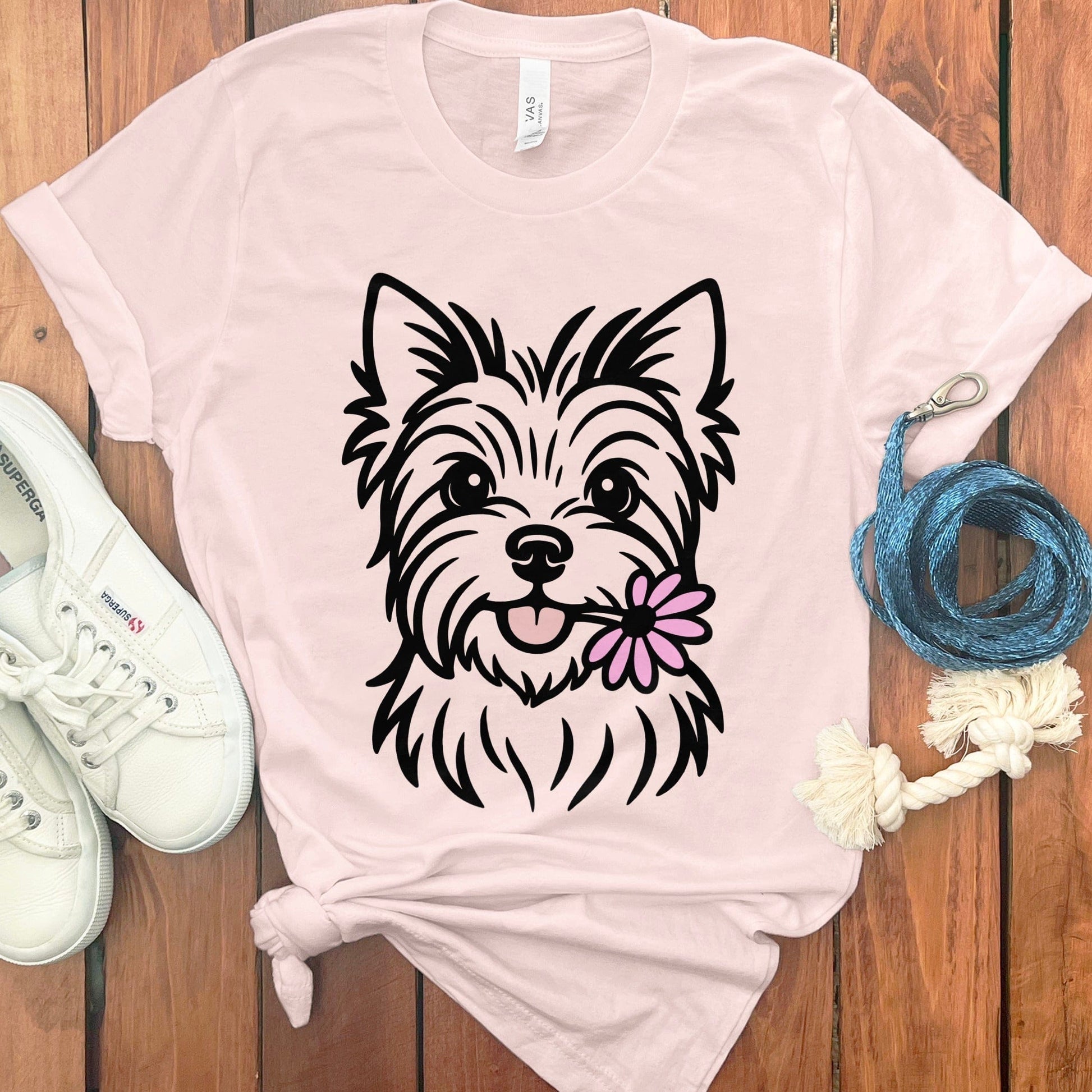 Cute Dog with Flower Pet Graphic T-Shirt product