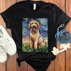 Golden Retriever Starry Night Graphic Tee