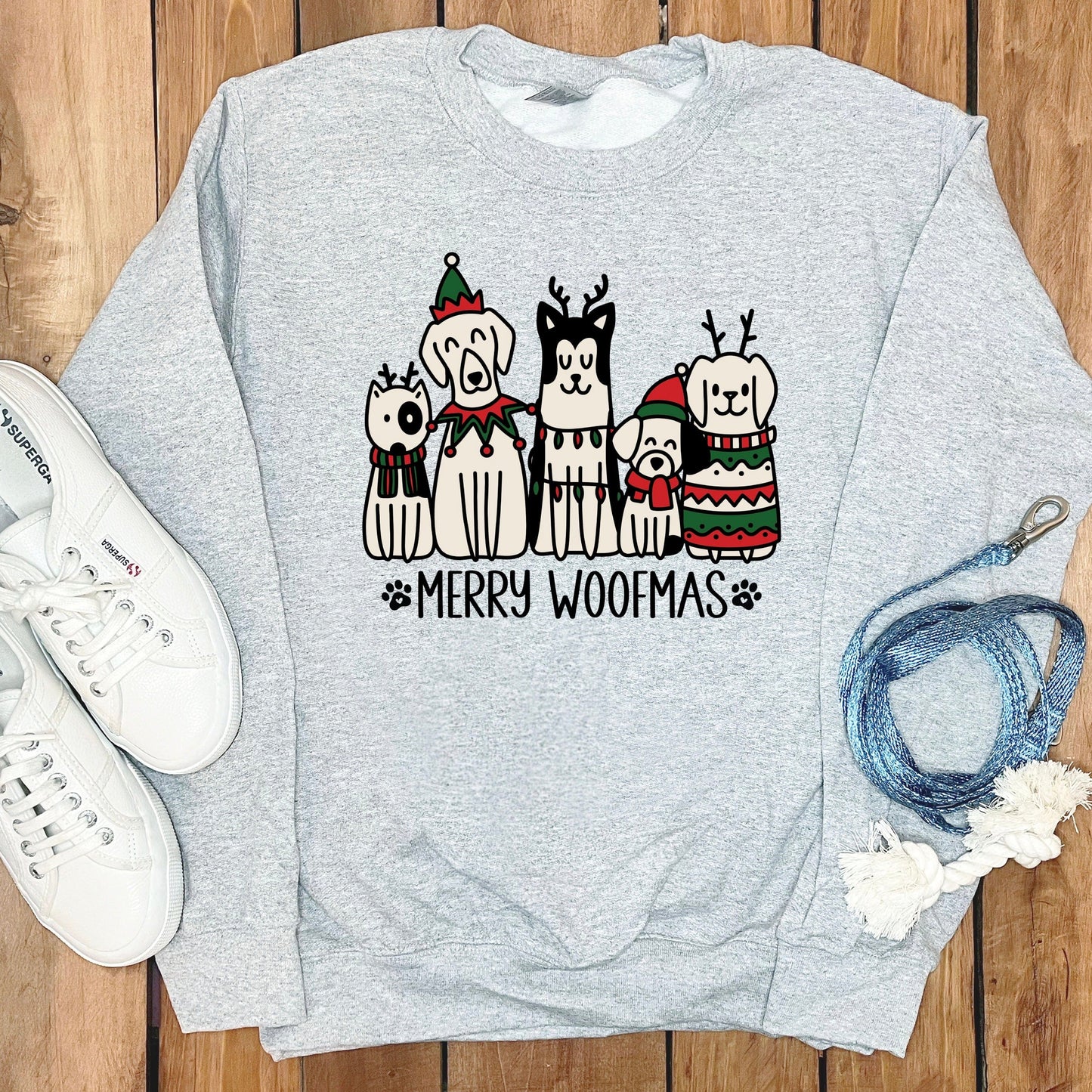Merry Woofmas Festive Dogs Sweatshirt Product Type