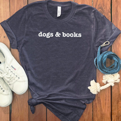 dogs & books stylish graphic shirt