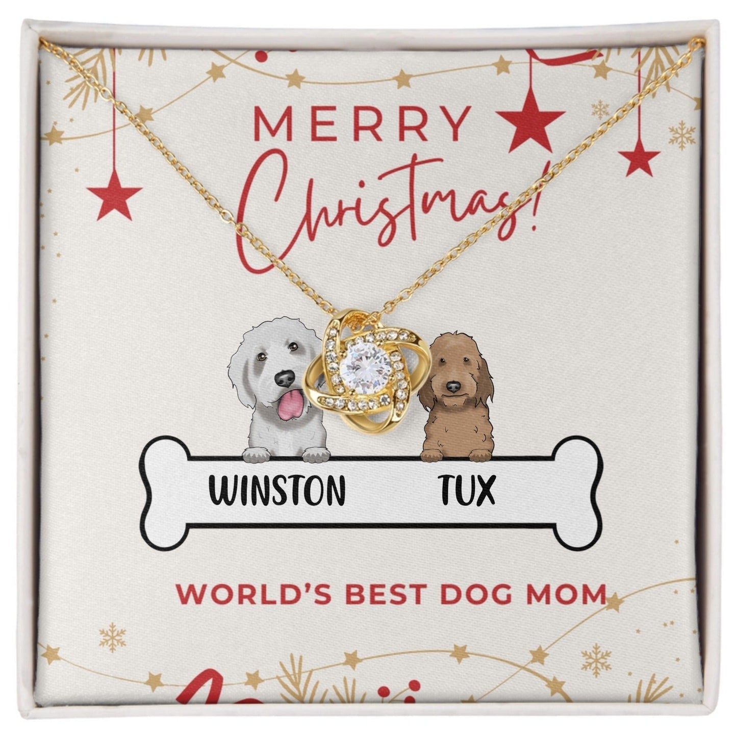 MERRY CHRISTMAS DOG MOM NECKLACE