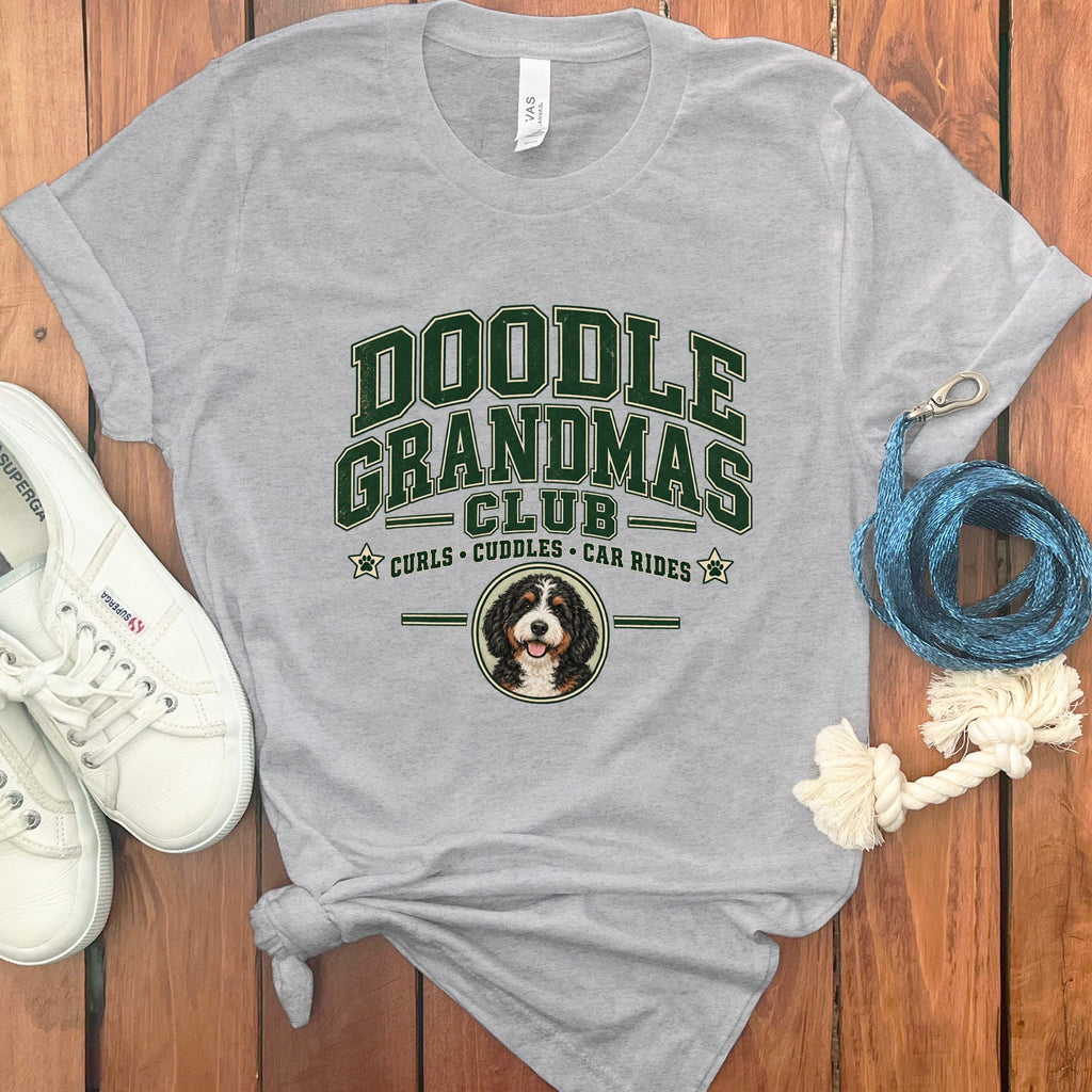 Bernedoodle Grandmas Club in Athletic Heather / S by Puppy Jo