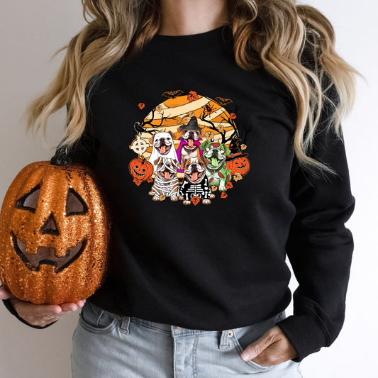 Halloween English Bulldogs Sweatshirt - PuppyJo Sweatshirt