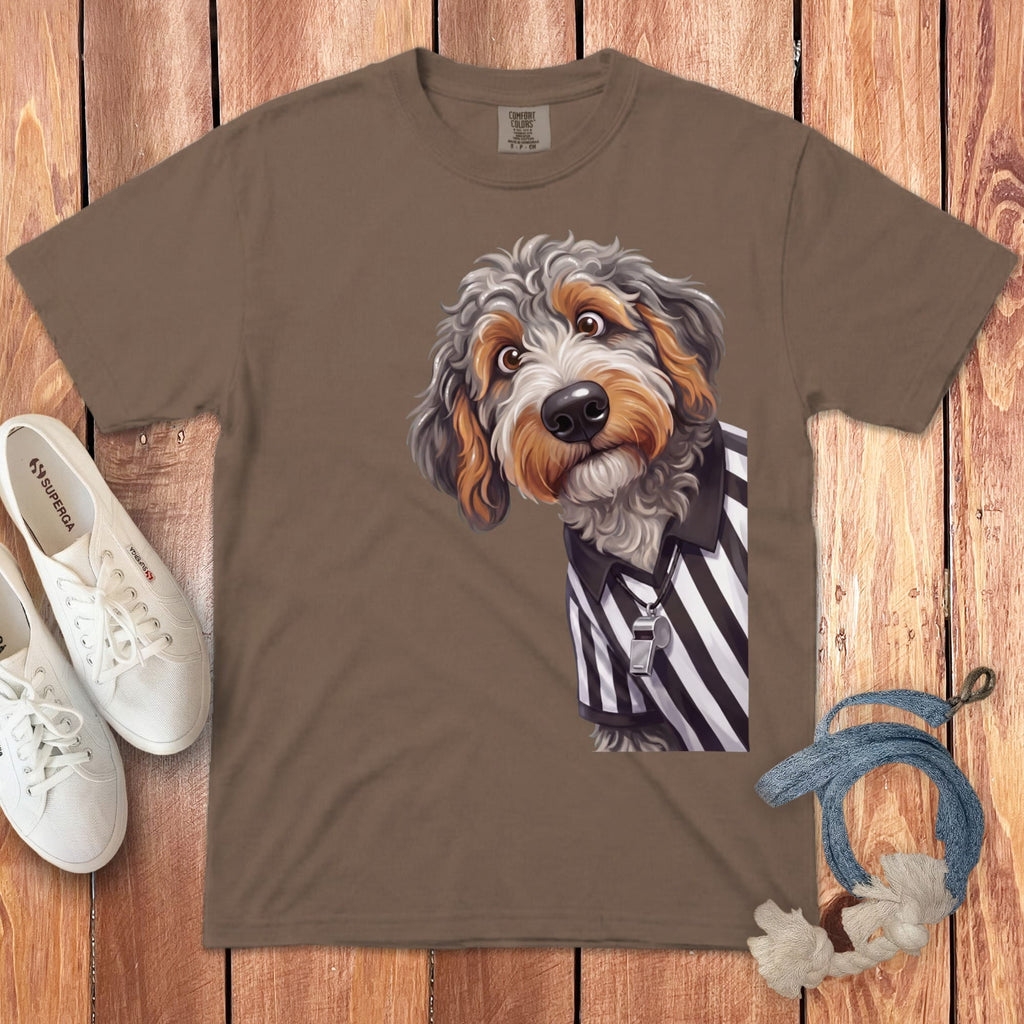 Aussiedoodle Football Referee Signature T-Shirt in Espresso / S by Puppy Jo