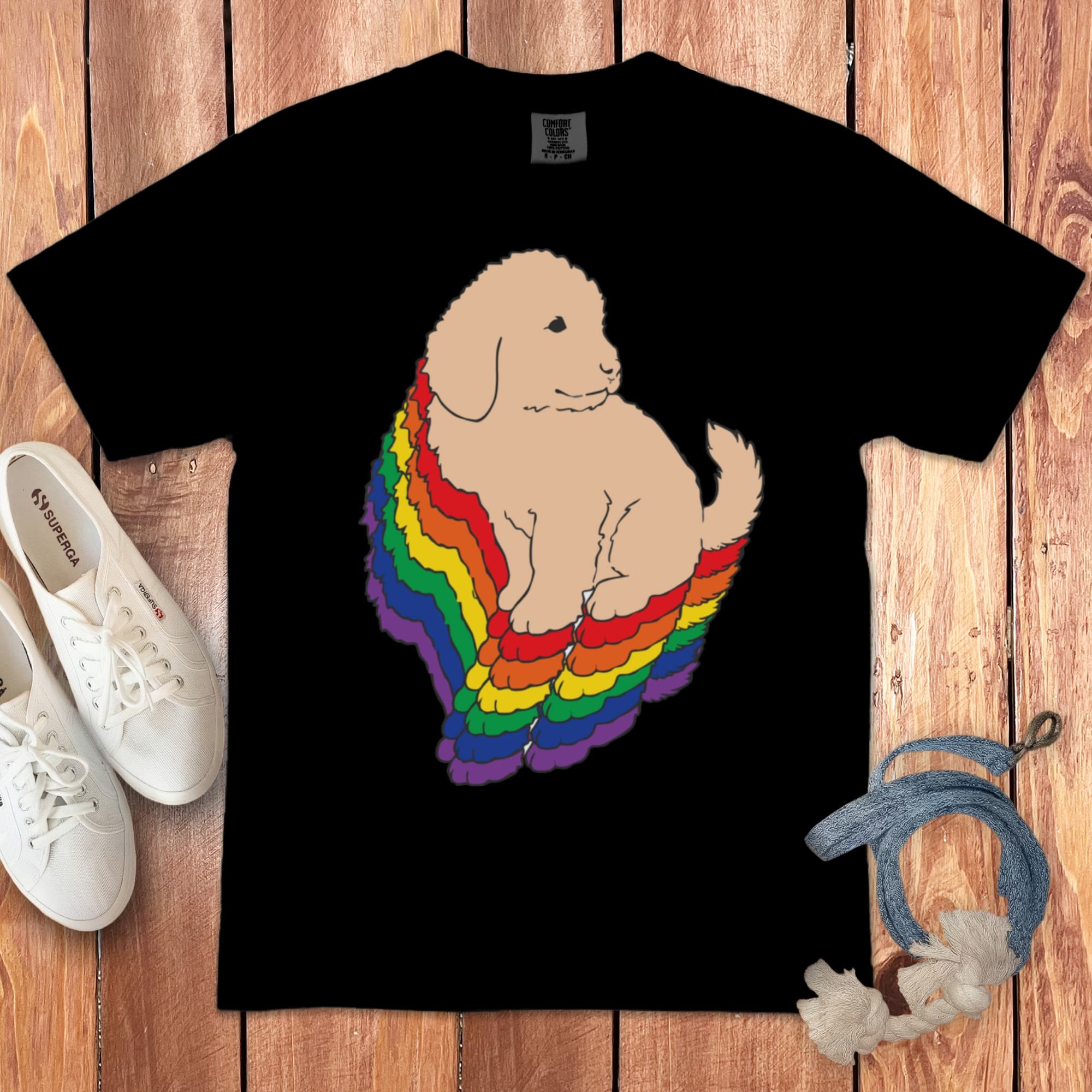 Acadia Goldendoodle Signature T-Shirt in Black / S by Puppy Jo