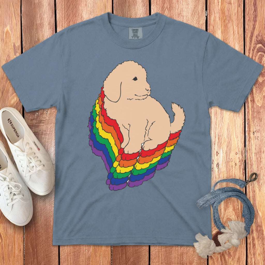 Acadia Goldendoodle Signature T-Shirt in Blue Jean / S by Puppy Jo