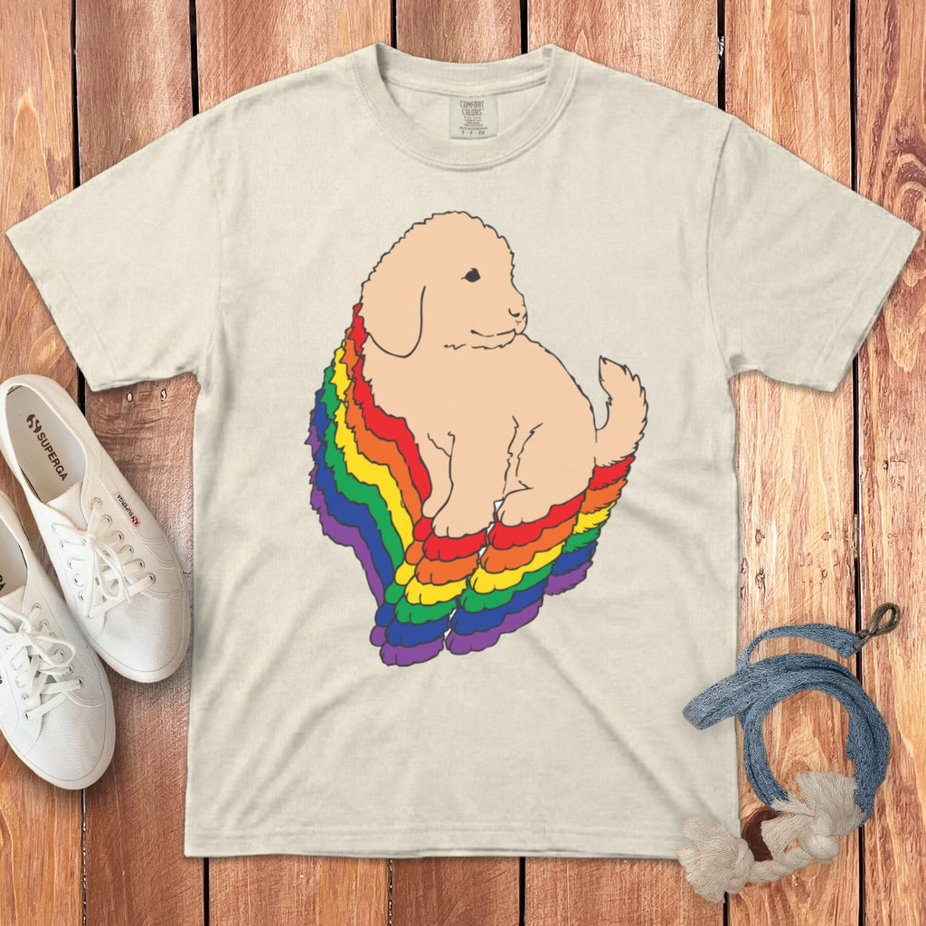 Acadia Goldendoodle Signature T-Shirt in Ivory / S by Puppy Jo