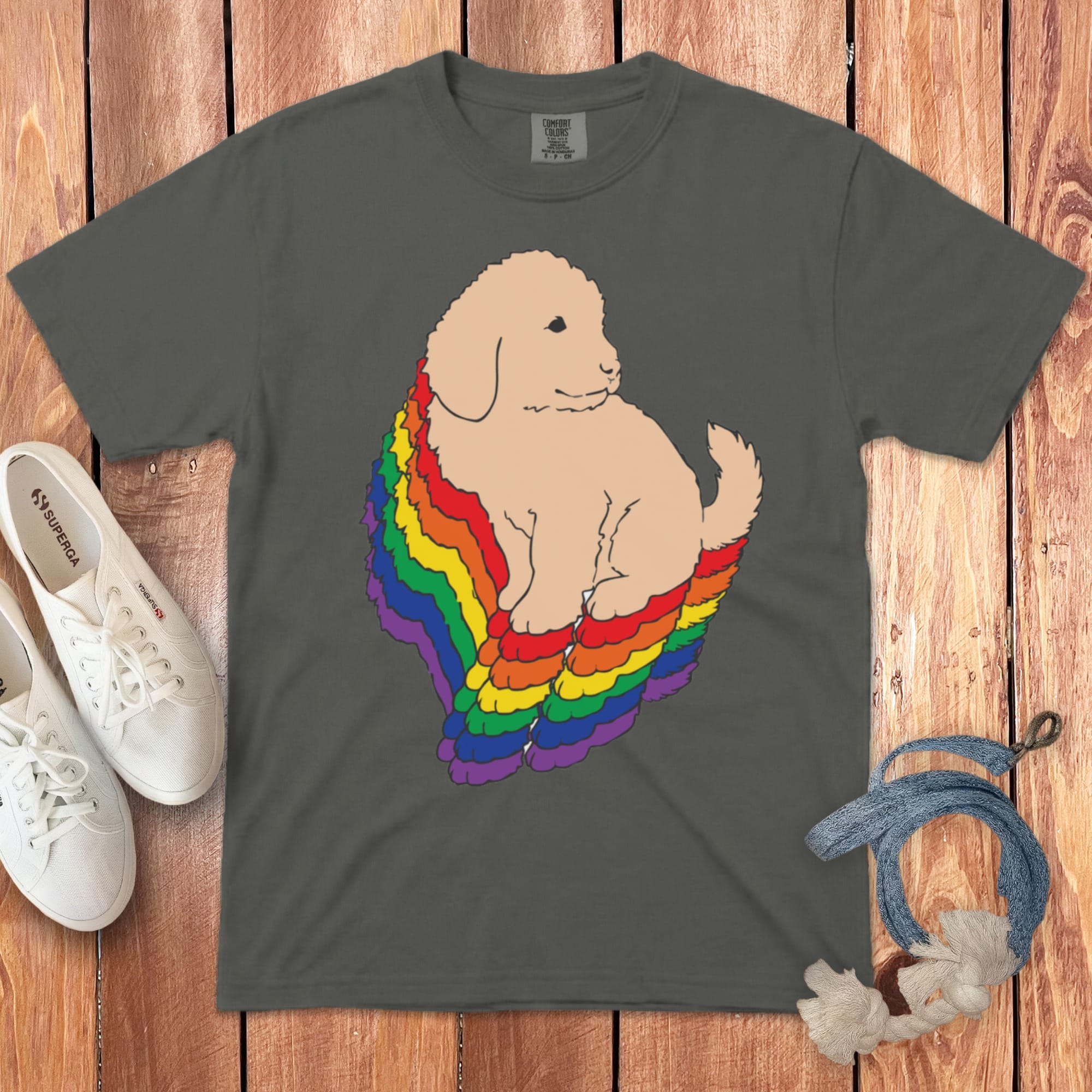 Acadia Goldendoodle Signature T-Shirt in Pepper / S by Puppy Jo