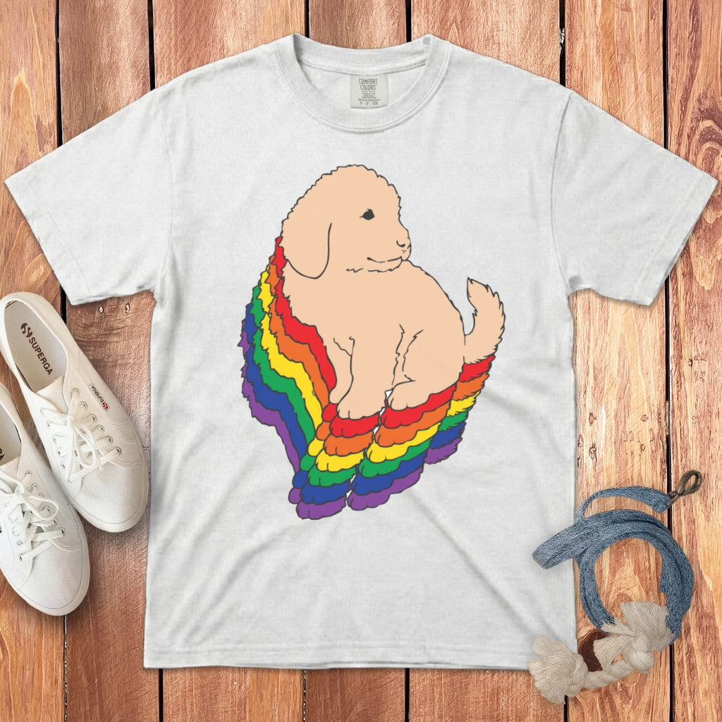 Acadia Goldendoodle Signature T-Shirt in White / S by Puppy Jo