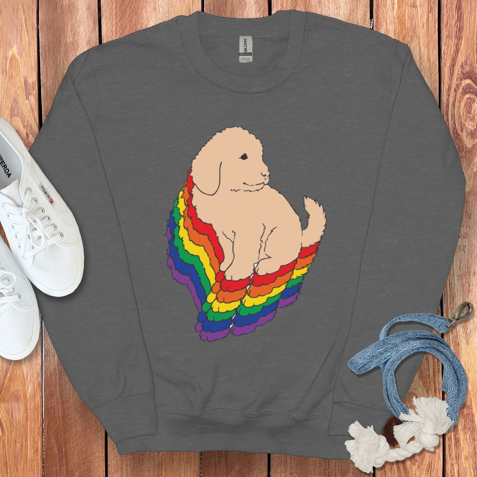 Acadia Goldendoodle Sweatshirt in Dark Heather / S by Puppy Jo