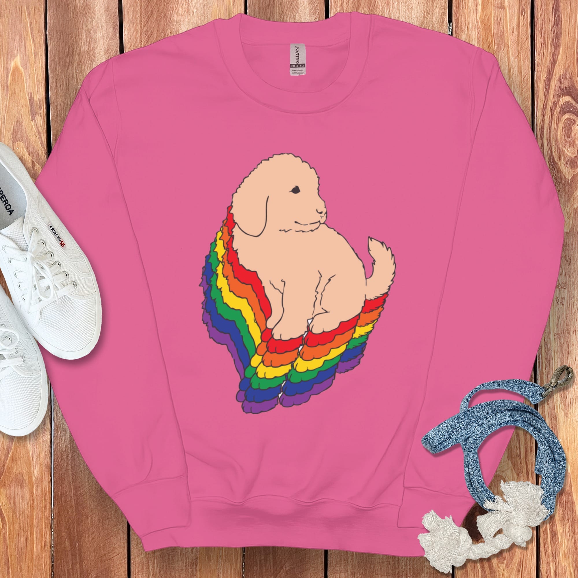 Acadia Goldendoodle Sweatshirt in Heliconia / S by Puppy Jo