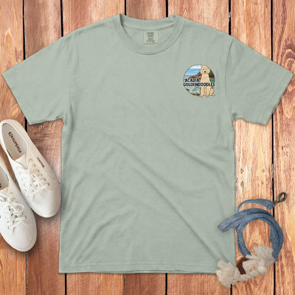 Acadia Goldendoodles Logo Signature T-Shirt in Bay / S by Puppy Jo