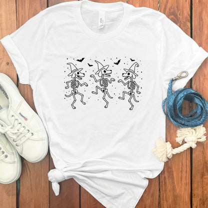 Dancing Skeletons Graphic White T-Shirt product type