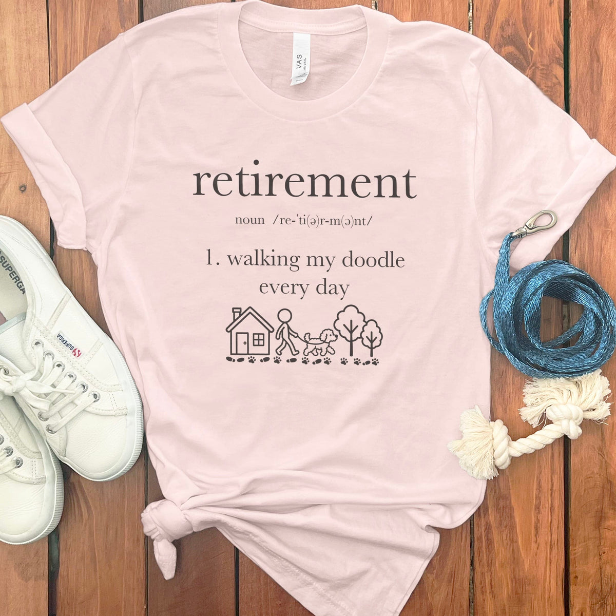Retirement Doodle Definition T-Shirt in Soft Pink / S by Puppy Jo