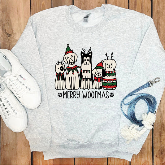 Festive Merry Woofmas Holiday Dogs Sweatshirt product type