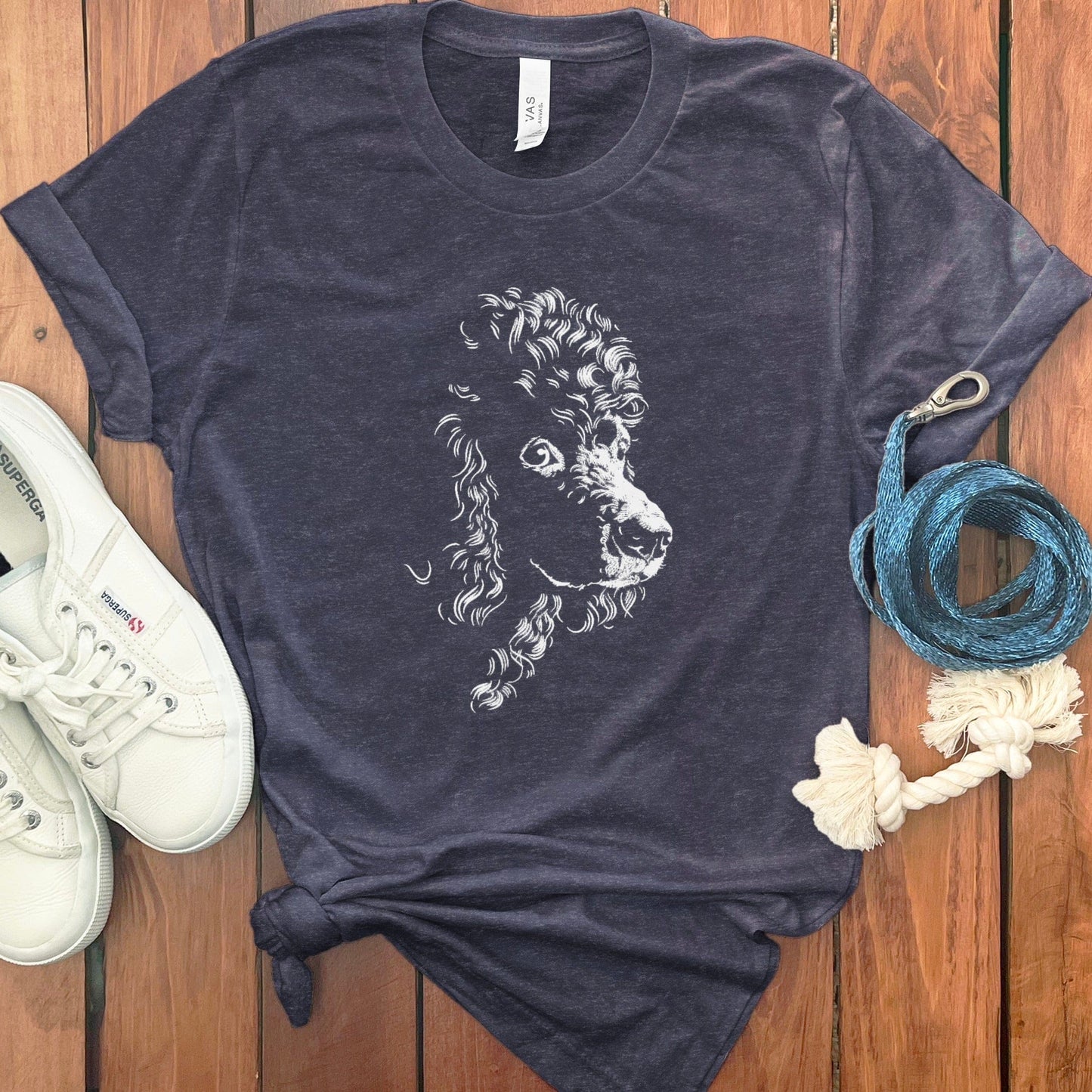Detailed Poodle Sketch on Dark Grey T-Shirt product
