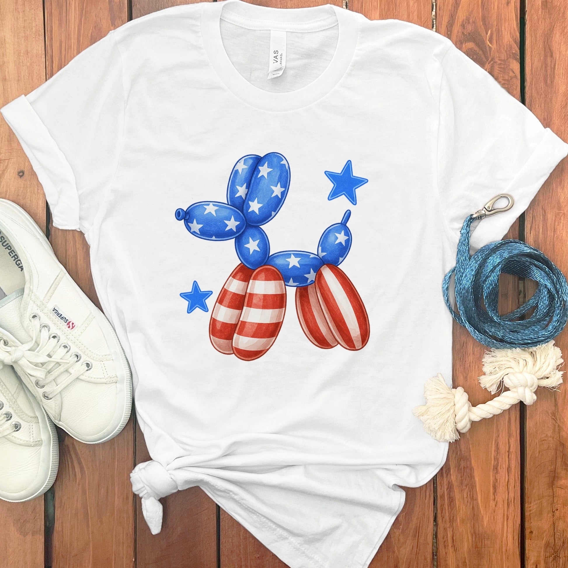 Patriotic Balloon Animal Design on T-Shirt product type