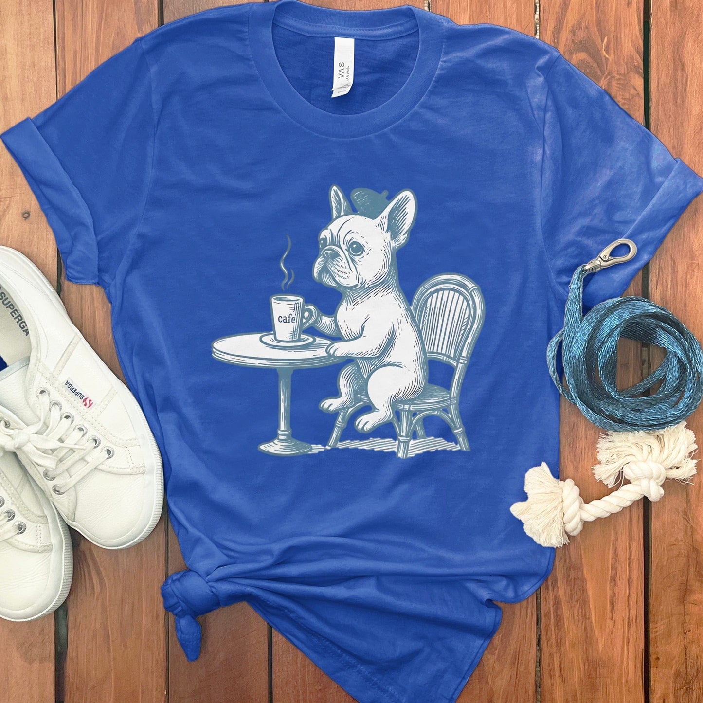 French Bulldog Sipping Coffee Graphic Tee product type