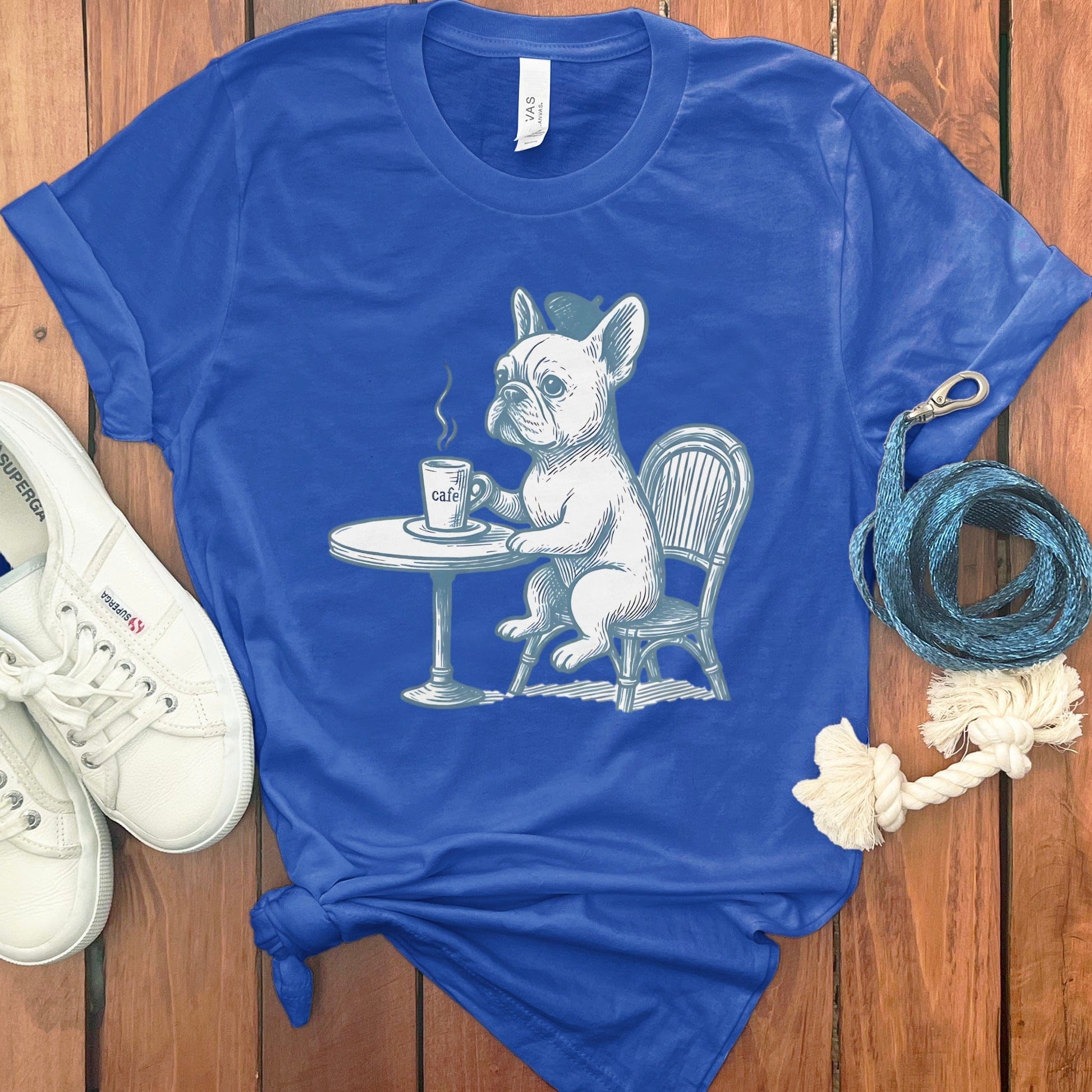 French Bulldog Sipping Coffee Graphic Tee product type