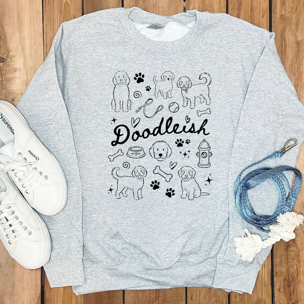 Doodleish Graphic Sweatshirt with Cute Doodle Sketches