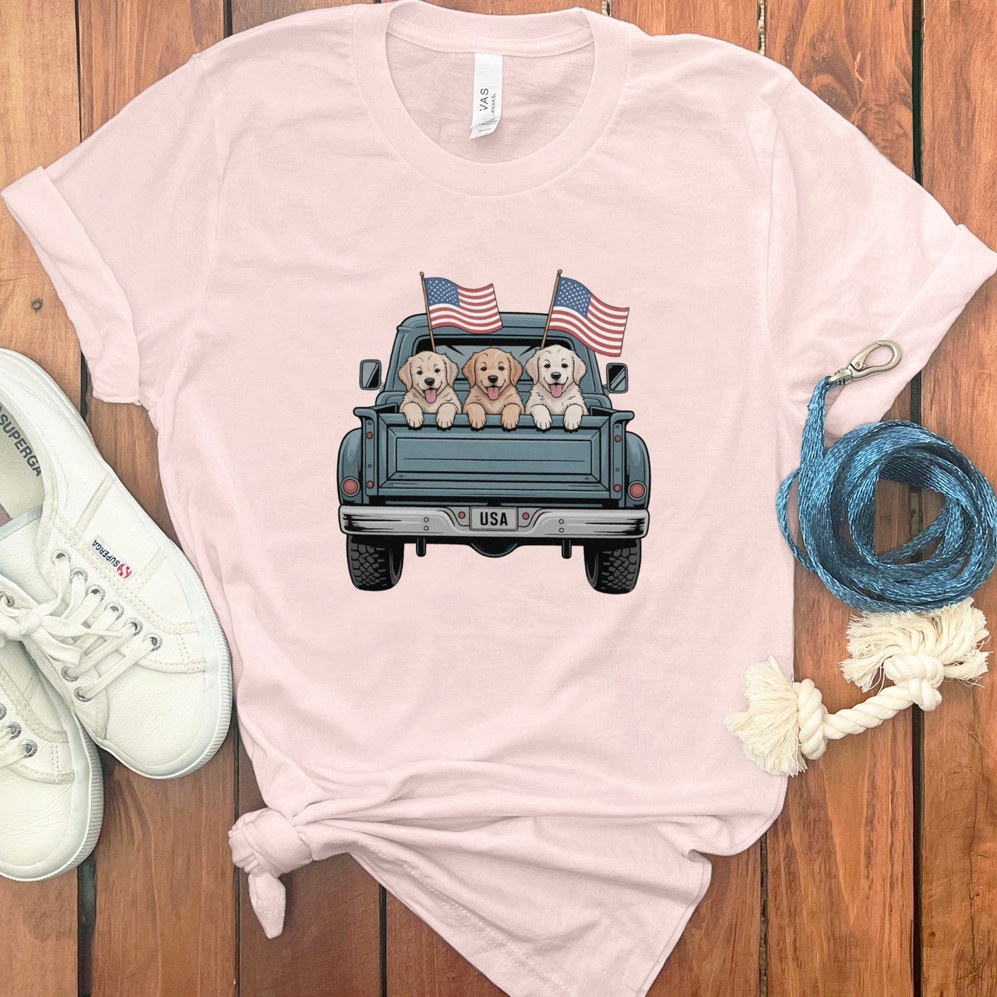 Patriotic Dogs in Truck Graphic Tee product type