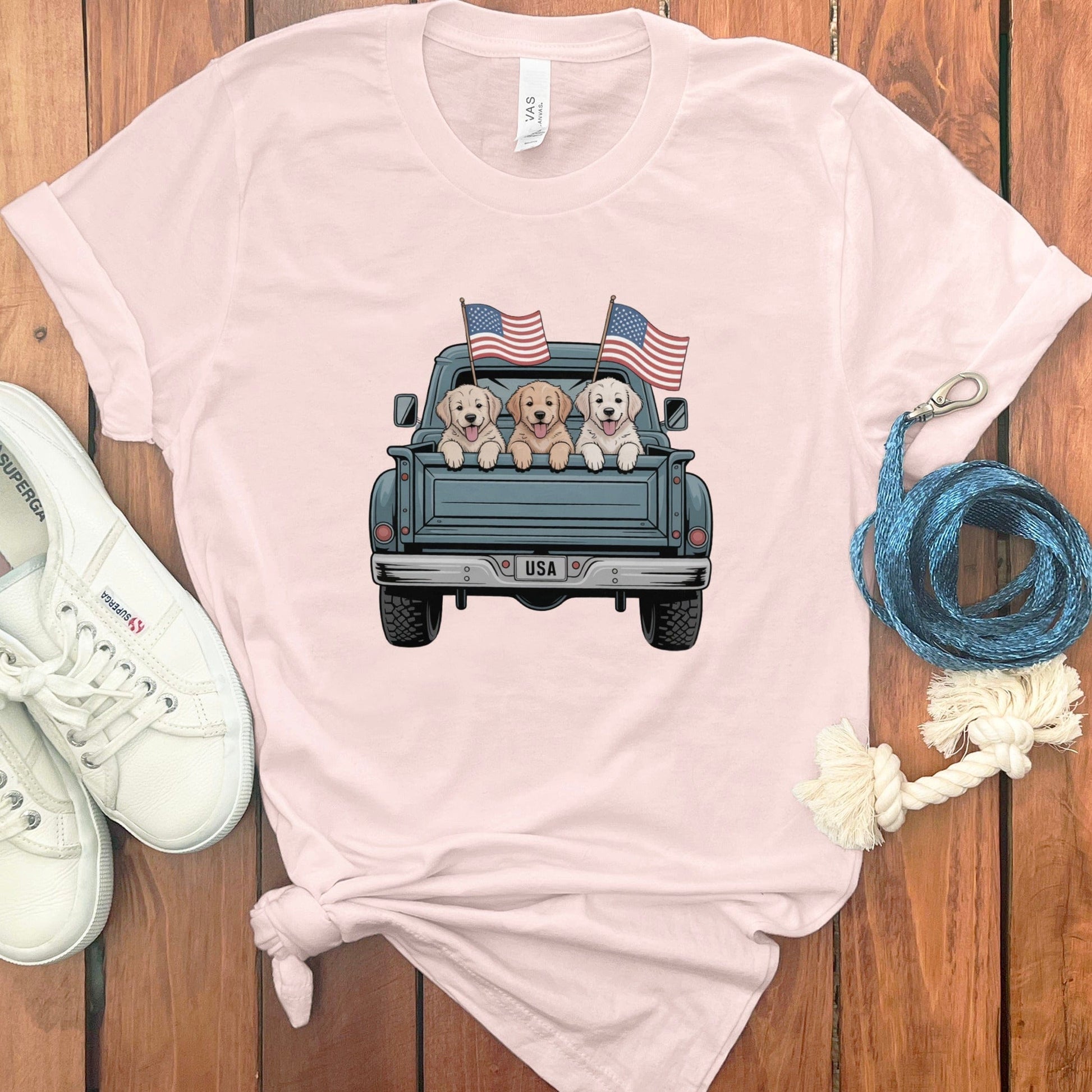 Patriotic Dogs in Truck Graphic Tee product type
