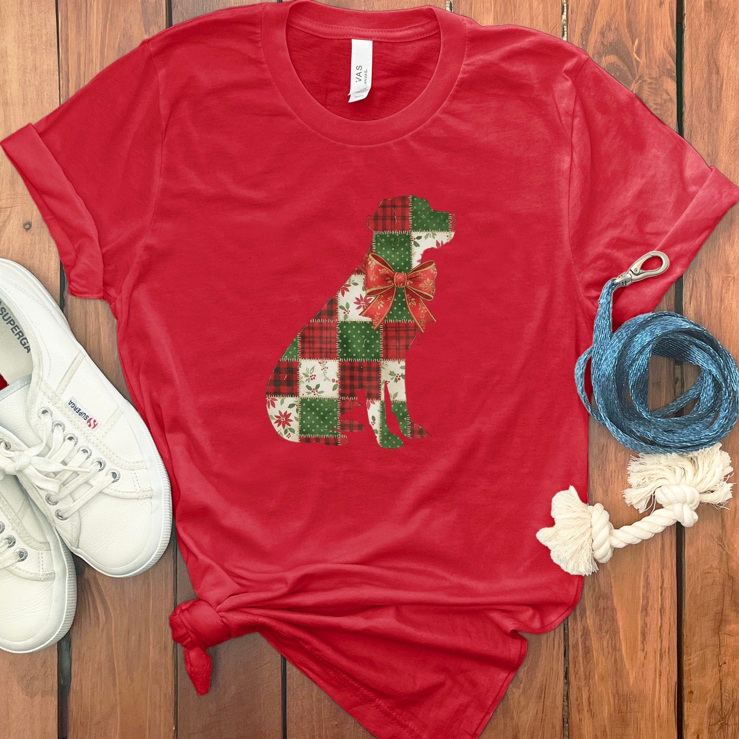 Red Festive Dog Silhouette Graphic Print T-shirt product
