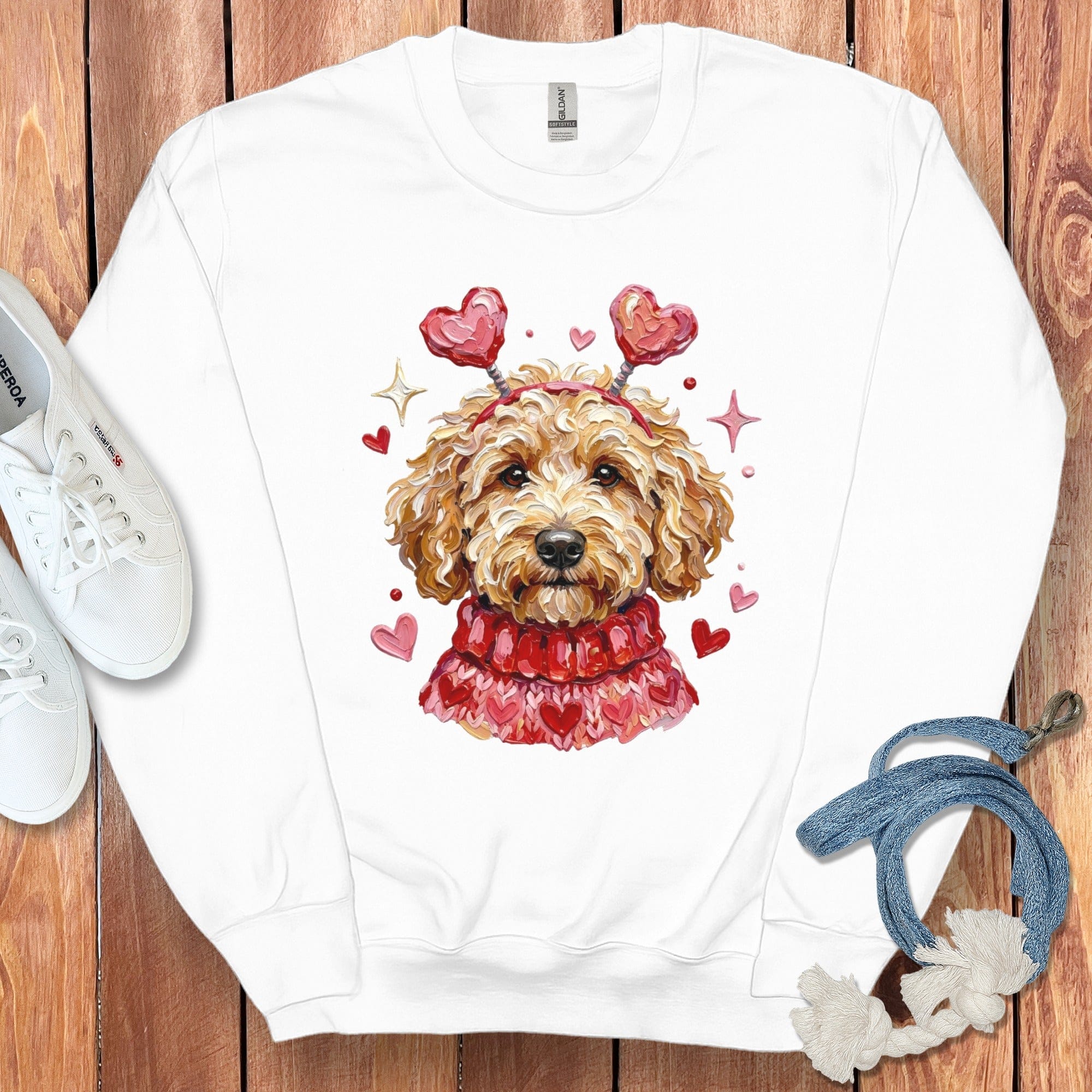 Adorable Dog with Heart Antlers Sweatshirt product