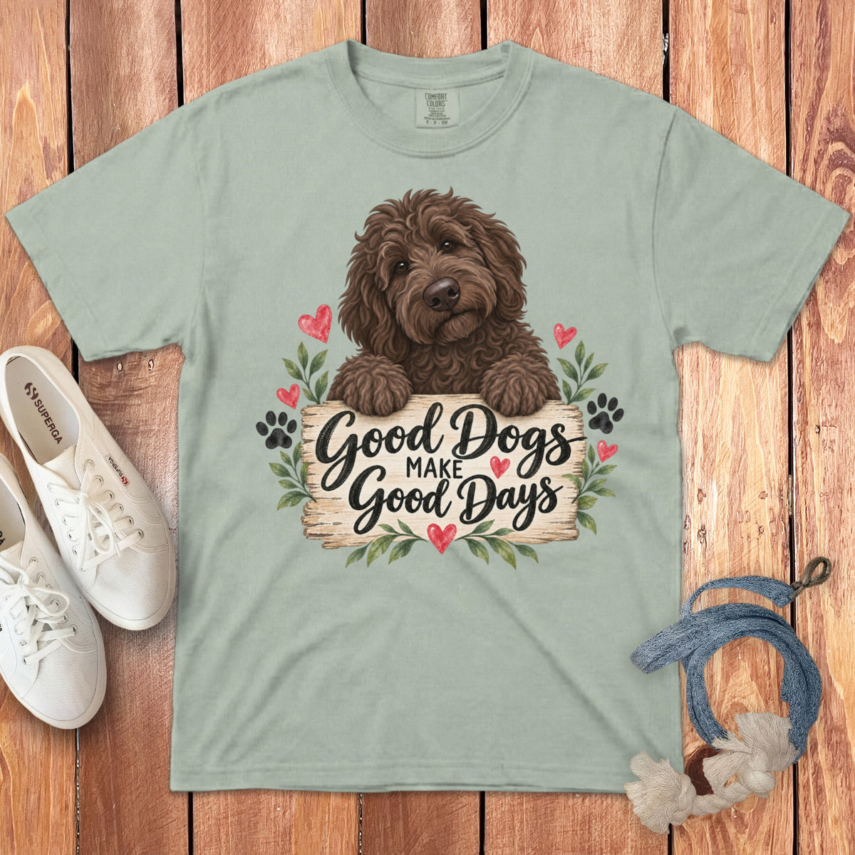 Chocolate Goldendoodle Good Days Signature T-Shirt