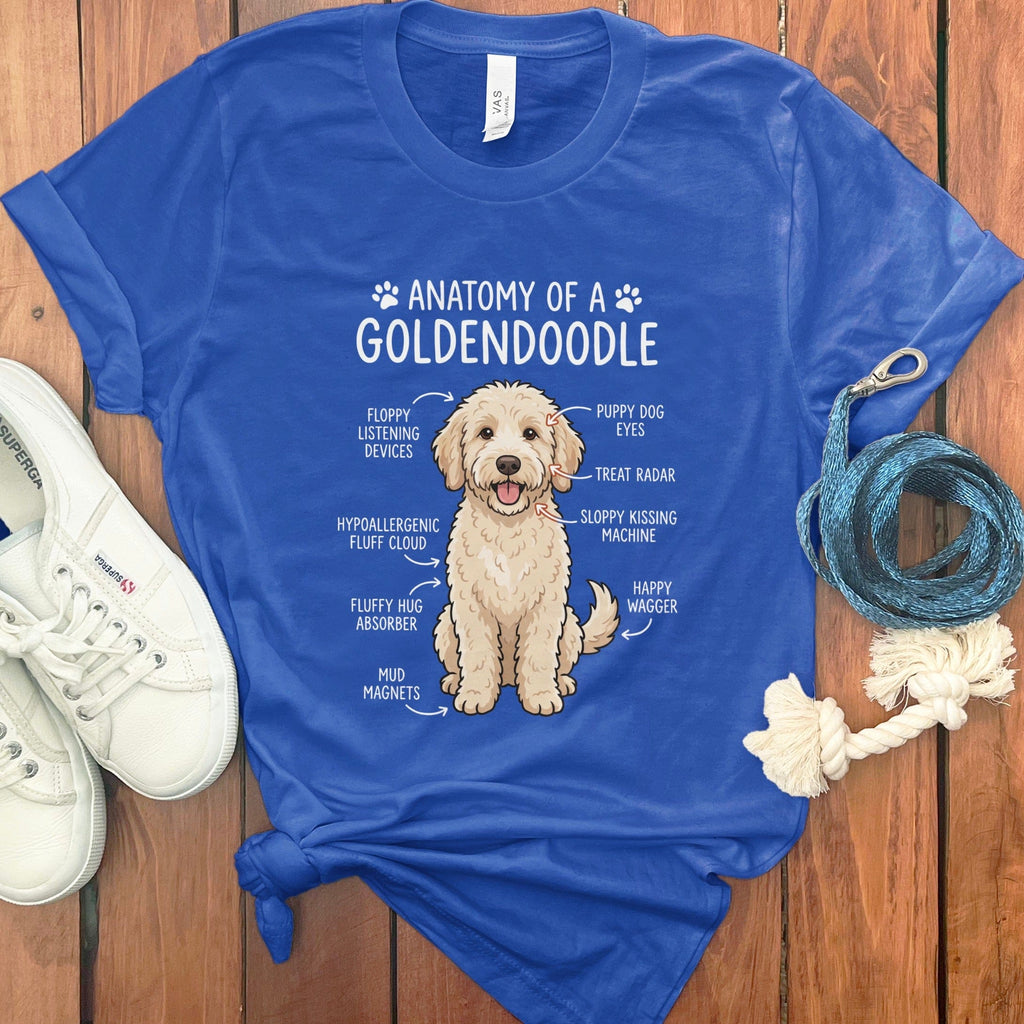Anatomy Cream Goldendoodle T-Shirt in True Royal / S by Puppy Jo