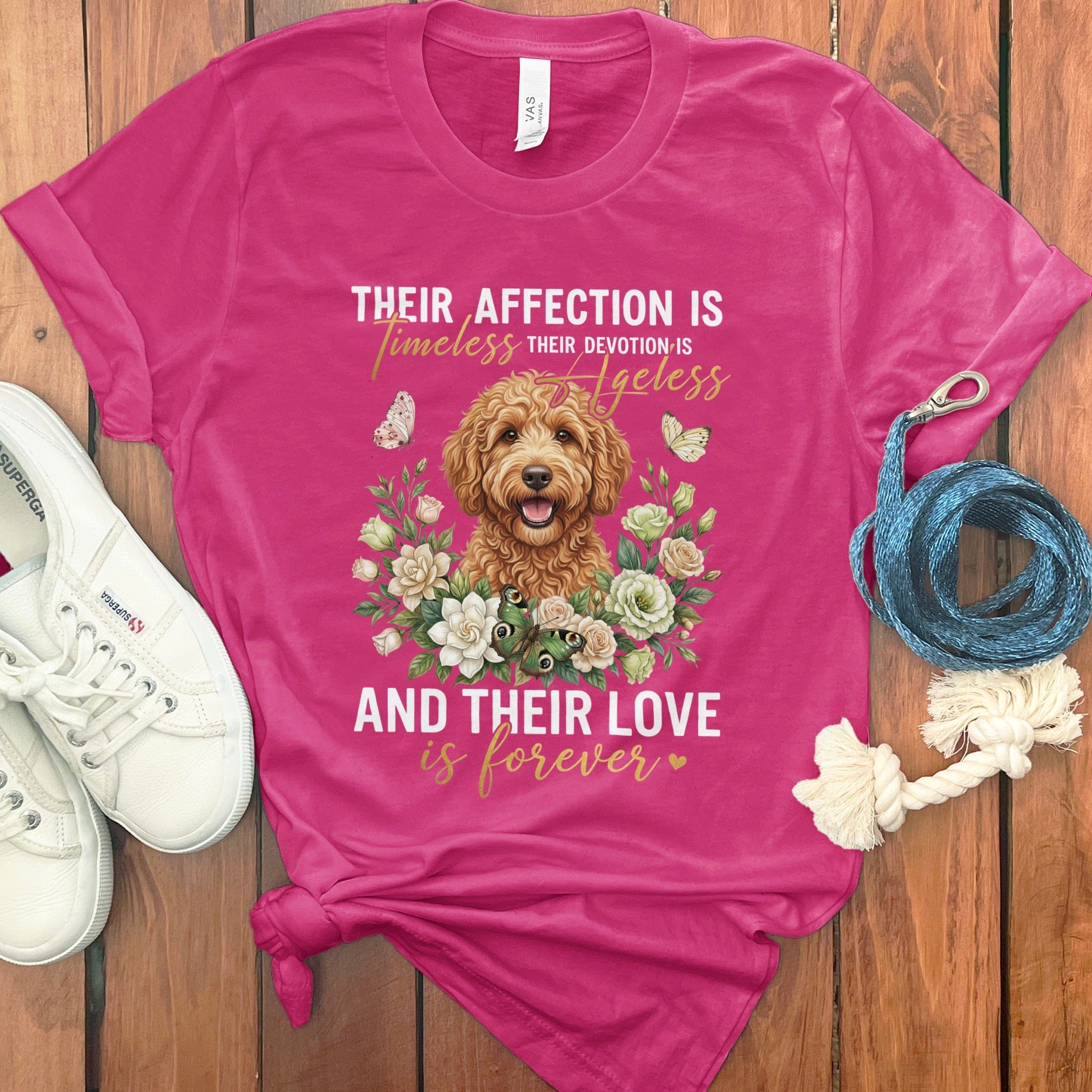 Apricot Doodle Affection T-Shirt in Berry / M by Puppy Jo