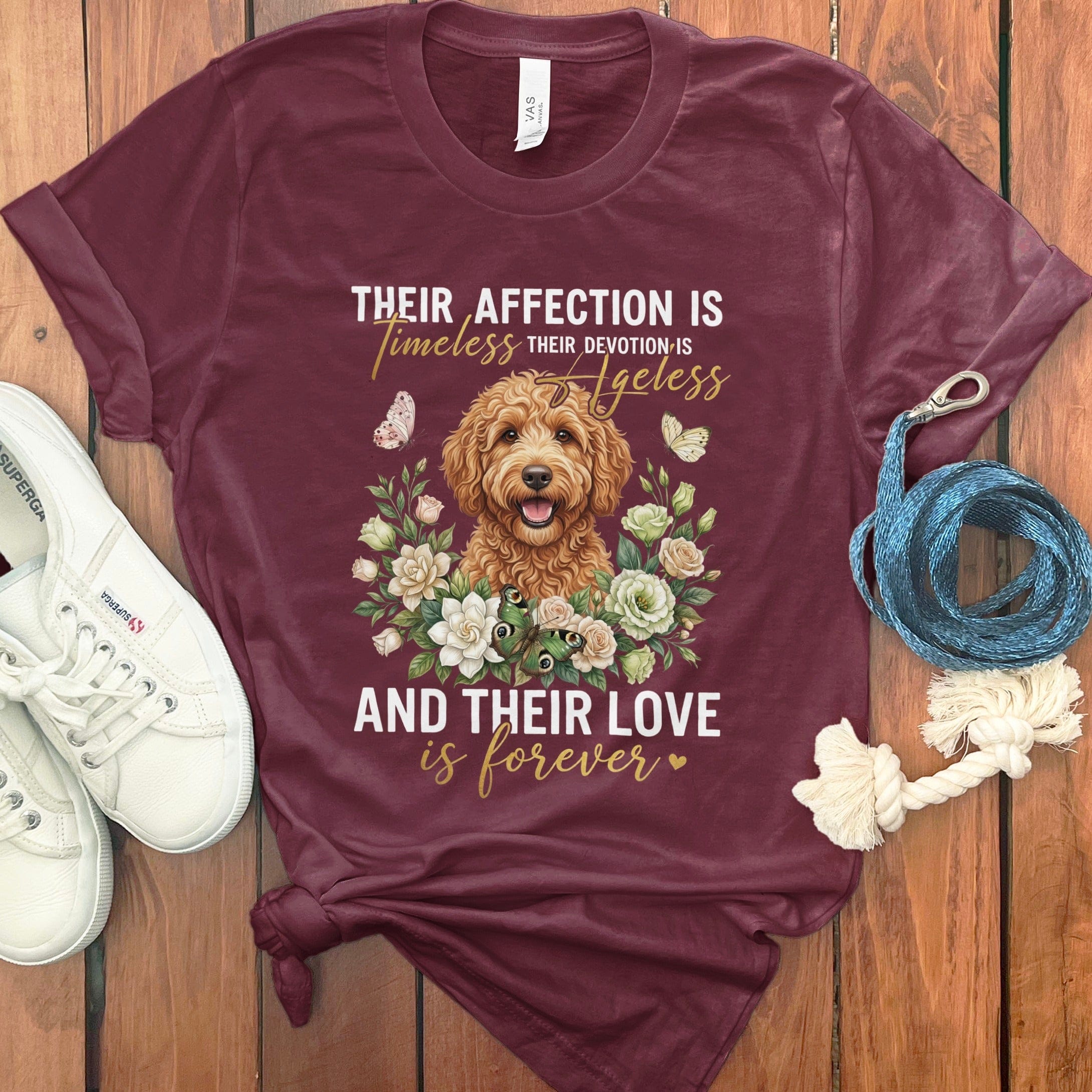 Apricot Doodle Affection T-Shirt in Maroon / M by Puppy Jo