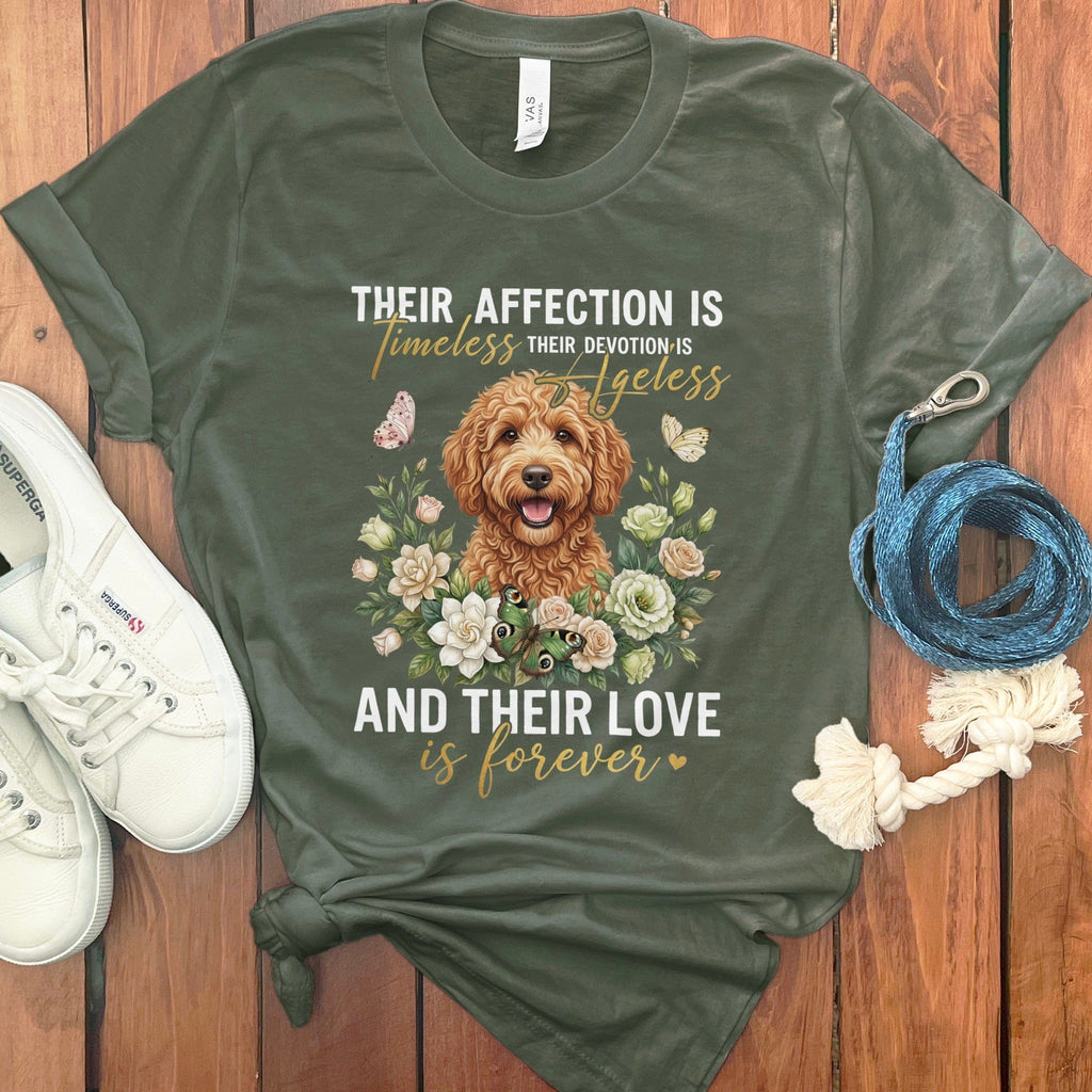 Apricot Doodle Affection T-Shirt in Military Green / M by Puppy Jo