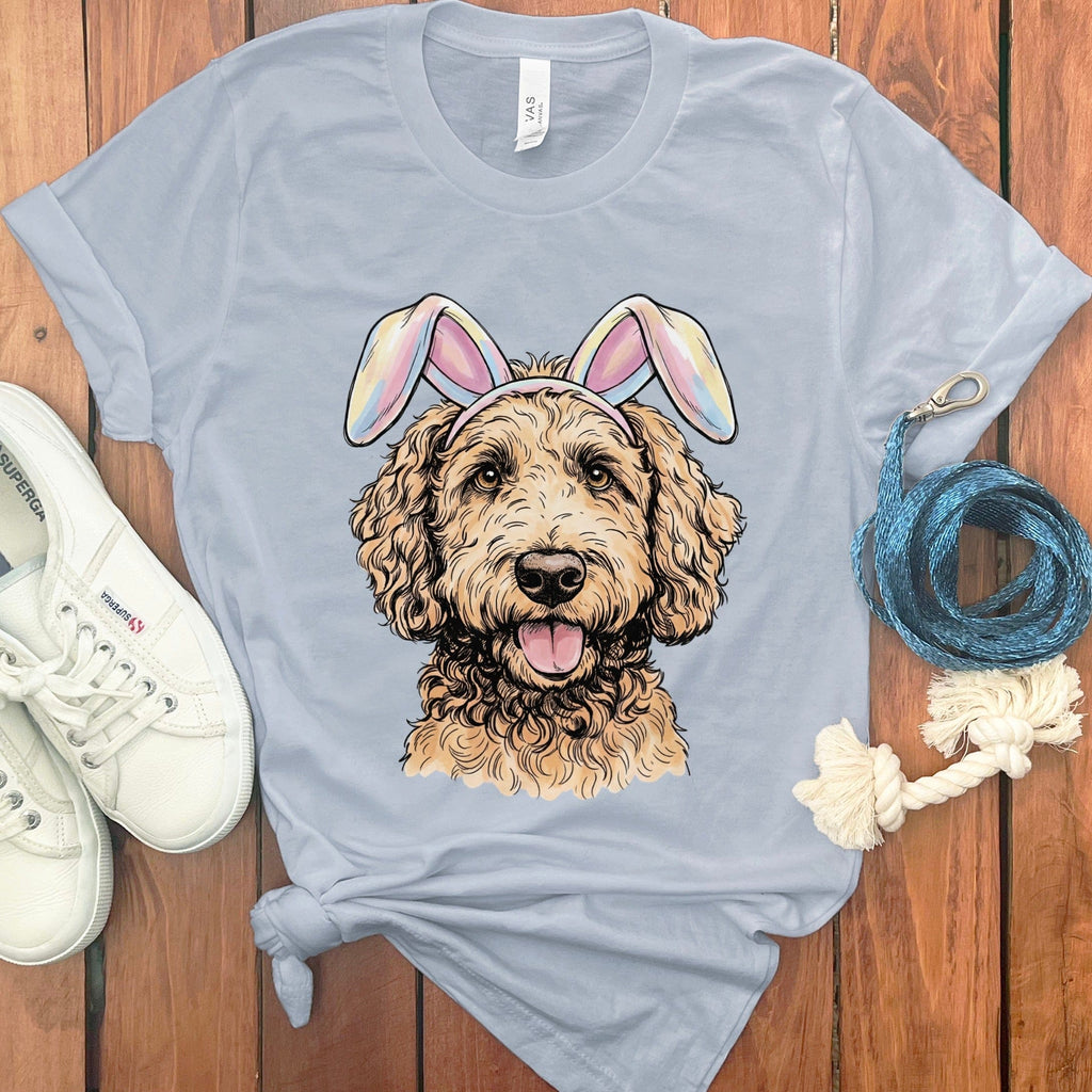 Apricot Doodle Bunny T-Shirt in Light Blue / M by Puppy Jo