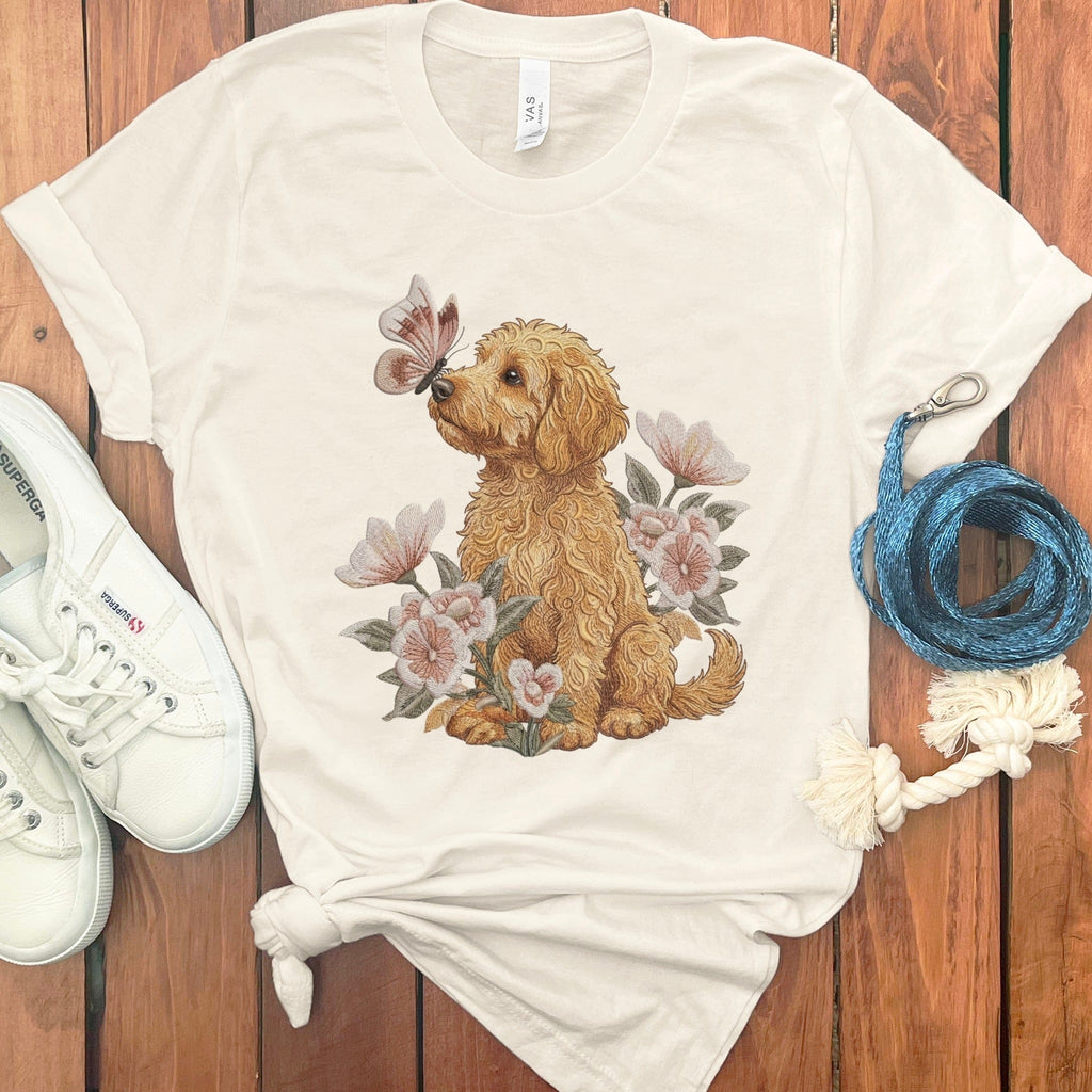 Apricot Doodle Butterfly Kiss T-Shirt in Natural / M by Puppy Jo
