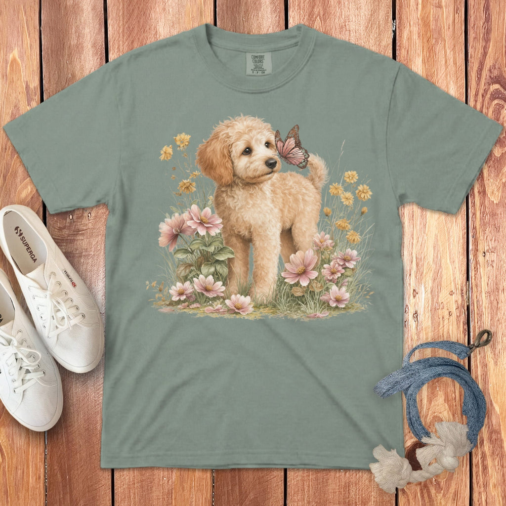 Apricot Doodle Butterfly Signature T-Shirt in Bay / S by Puppy Jo