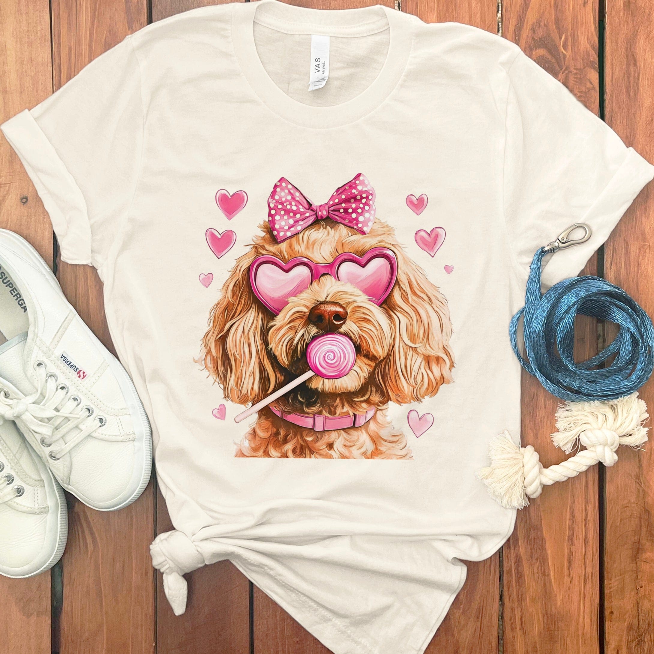 Apricot Doodle Coquette T-Shirt in Natural / S by Puppy Jo