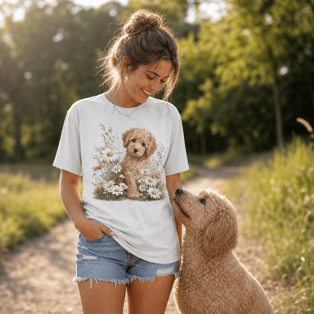 Apricot Doodle Daisy Signature T-Shirt in by Puppy Jo