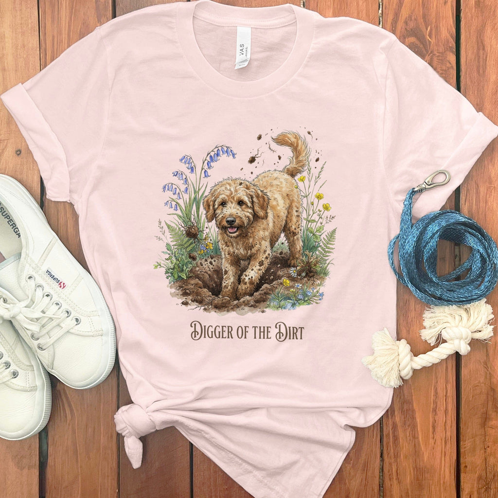 Apricot Doodle Dirt T-Shirt in Soft Pink / S by Puppy Jo