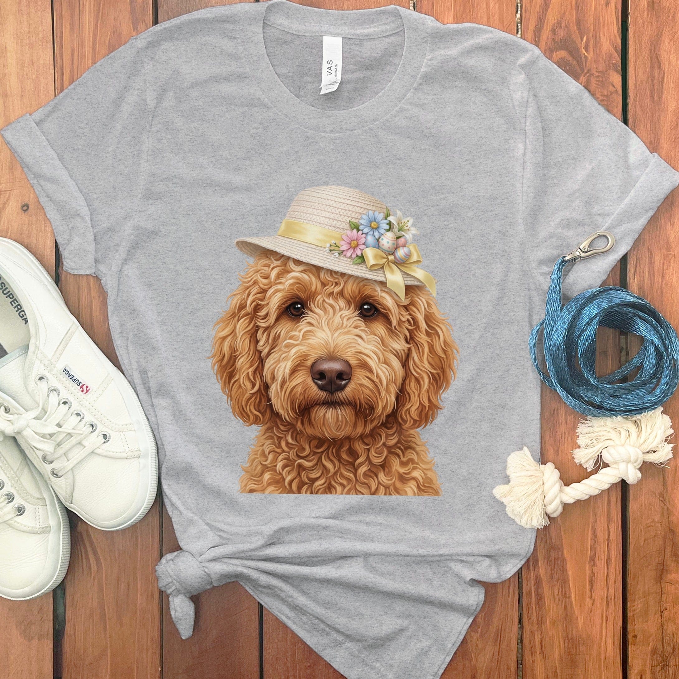 Apricot Doodle Easter T-Shirt in Athletic Heather / M by Puppy Jo