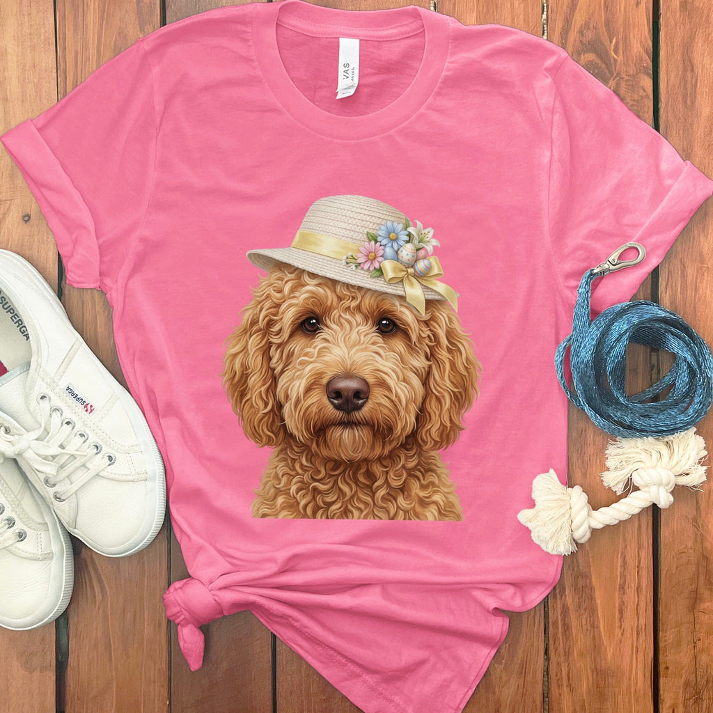 Apricot Doodle Easter T-Shirt in Charity Pink / M by Puppy Jo