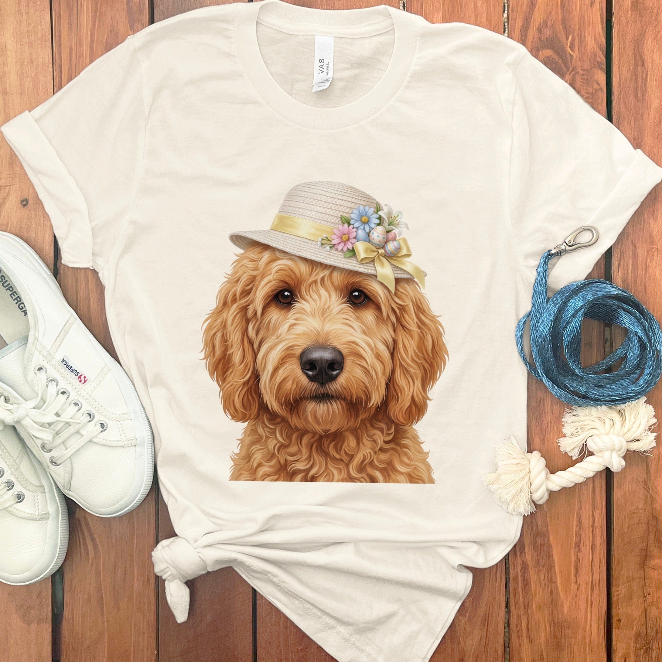 Apricot Doodle Easter T-Shirt in Natural / M by Puppy Jo