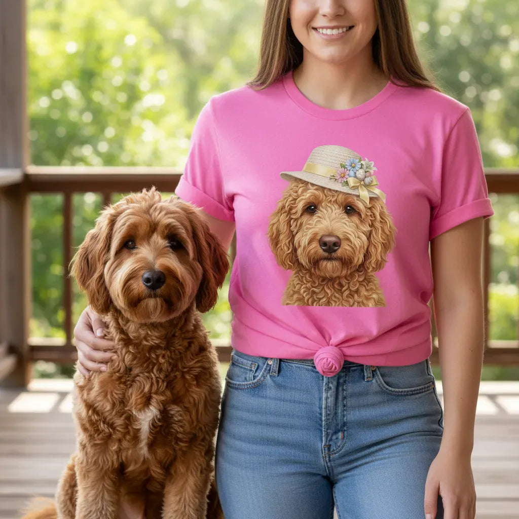 Apricot Doodle Easter T-Shirt in by Puppy Jo