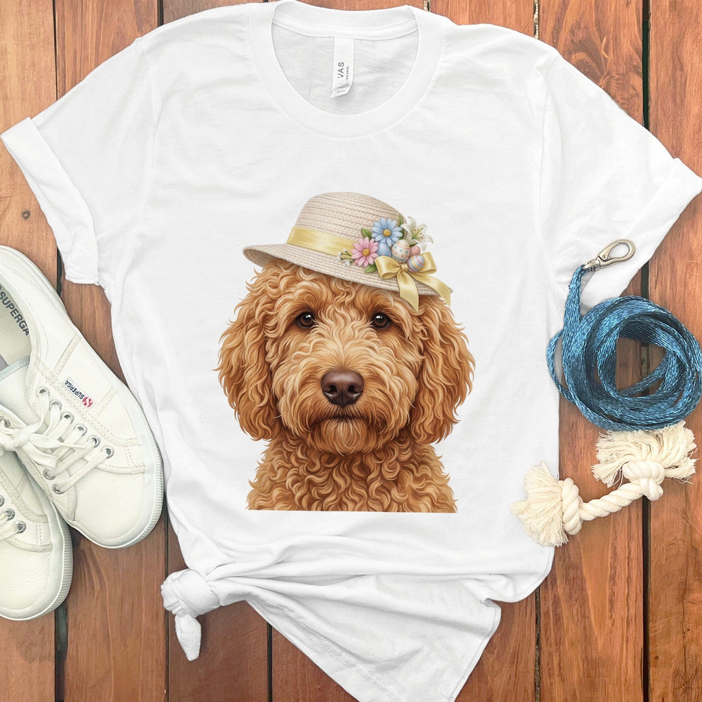 Apricot Doodle Easter T-Shirt in White / M by Puppy Jo