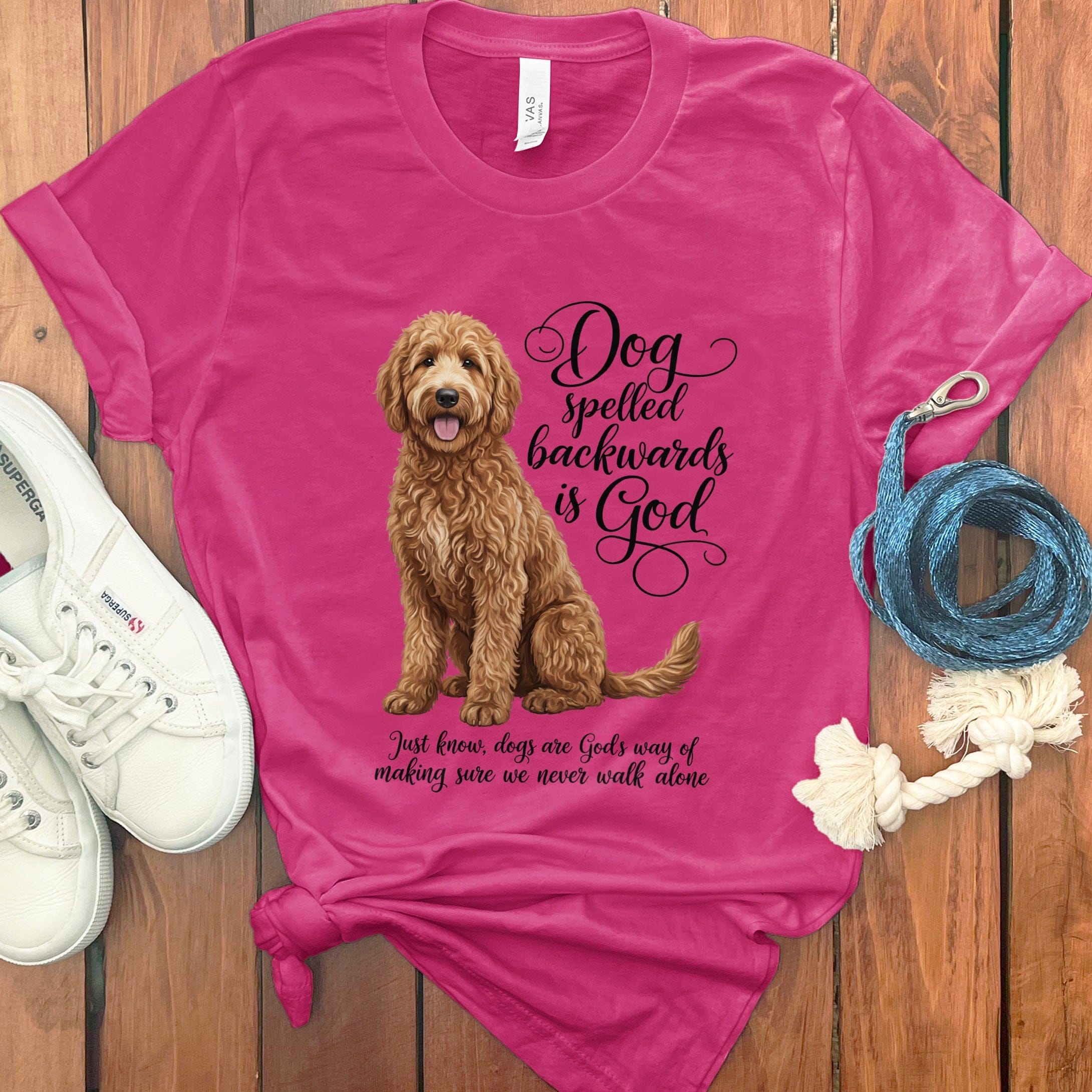 Apricot Doodle God T-Shirt in Berry / S by Puppy Jo