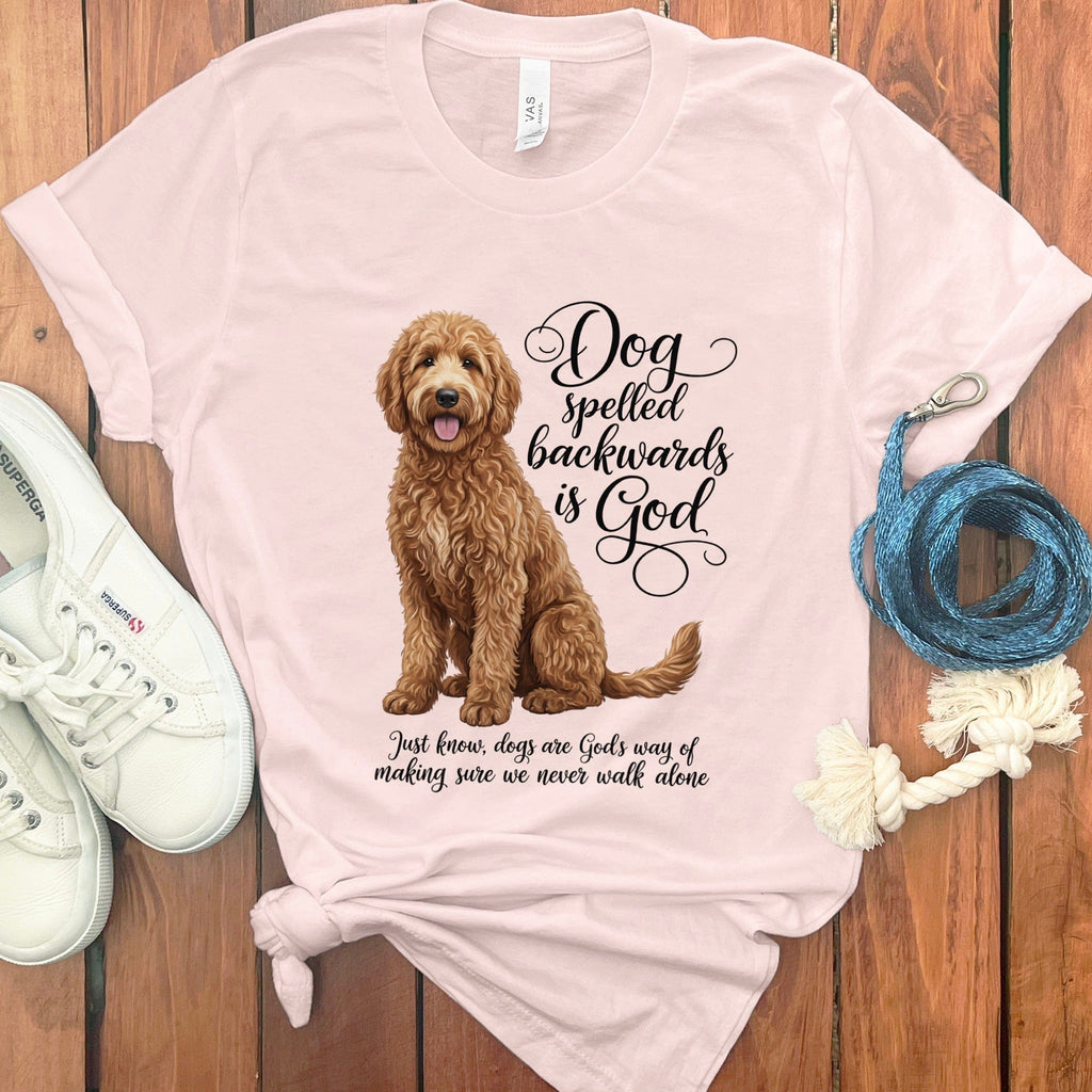 Apricot Doodle God T-Shirt in Soft Pink / S by Puppy Jo