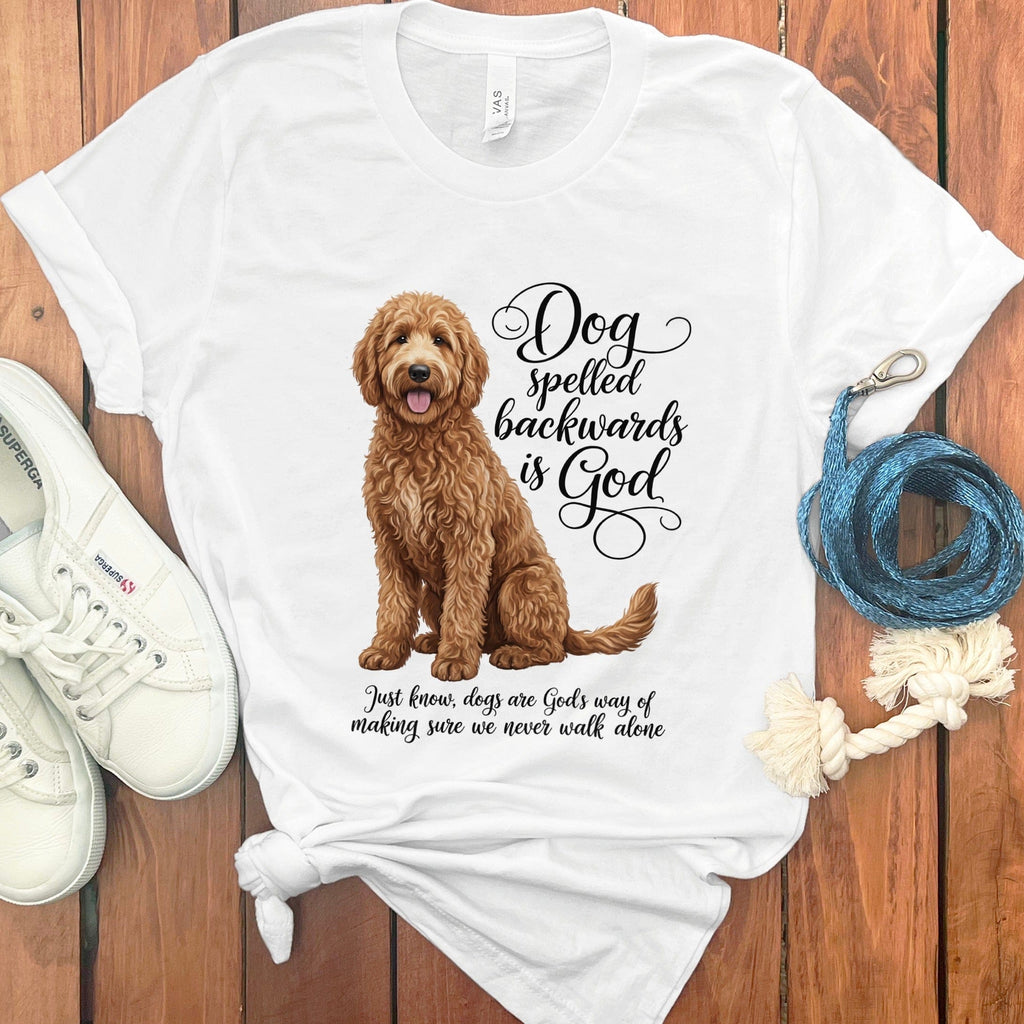 Apricot Doodle God T-Shirt in White / S by Puppy Jo