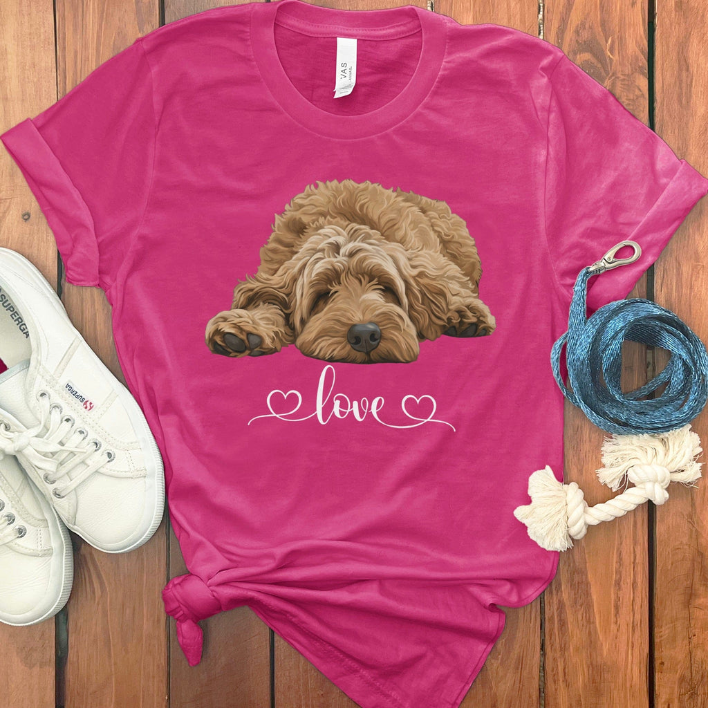 Apricot Doodle Heart T-Shirt in Berry / M by Puppy Jo
